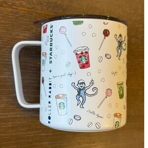 ROLLER RABBIT X STARBUCKS 14oz Coffee Tea Mug Tumbler Handle Christmas NEW
